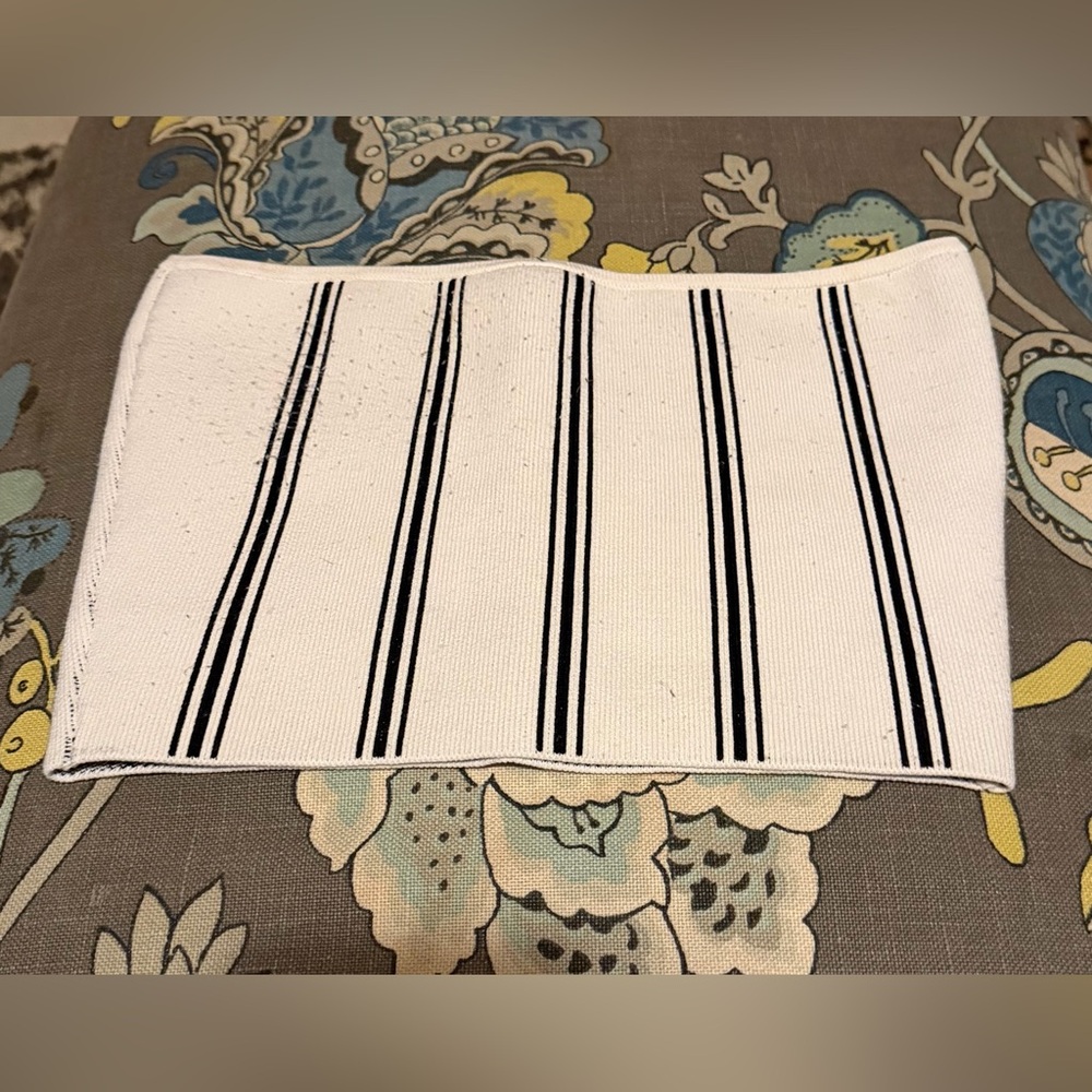 White and Black Striped Tube Top
